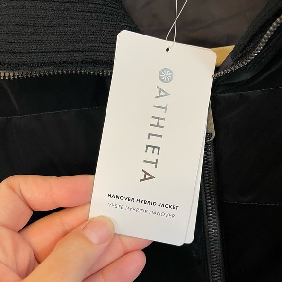 Athleta Women's Hanover Velvet Merino Wool Blend Hybrid Jacket Black Medium NWT - Picture 7 of 11